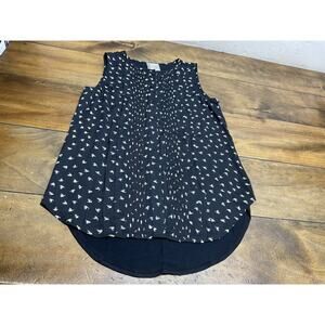 Dolan Left Coast Collection Black Sleeveless Pleated Blouse Size XS